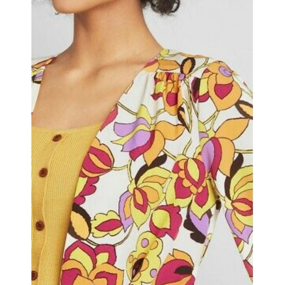 Beautiful 🧡 MODCLOTH Certainly Styled Floral Bel Sleeve Kimono😄 - Picture 4 of 9